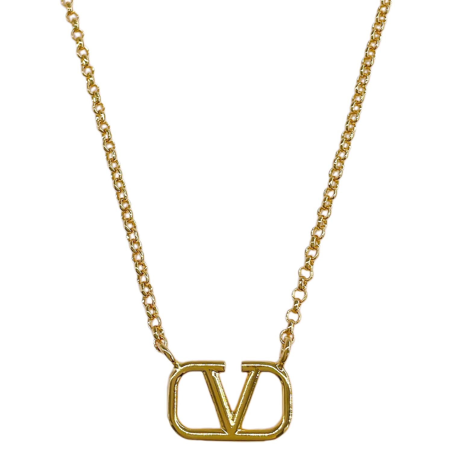 アクセサリー VALENTINO Kihei Gold Long Necklace Valentino Link Chain Necklace 10K Tri-Color Gold